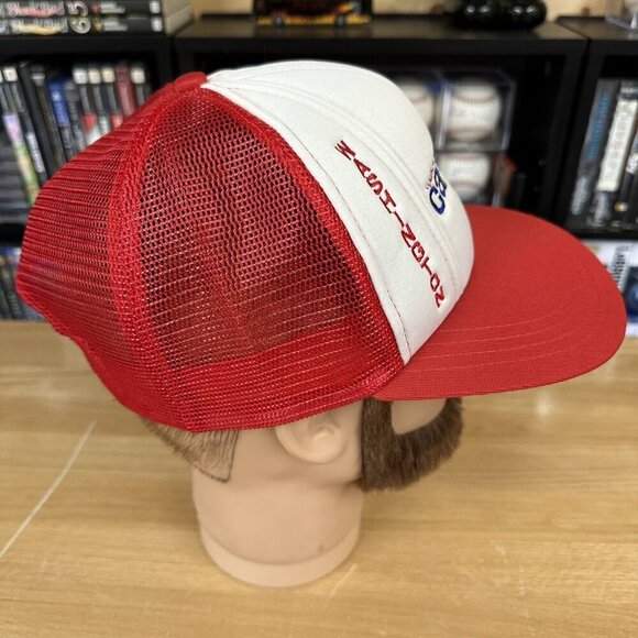 Vintage Washington Capitals NHL Snapback Hat Red White Mesh Foam - Picture 3 of 6